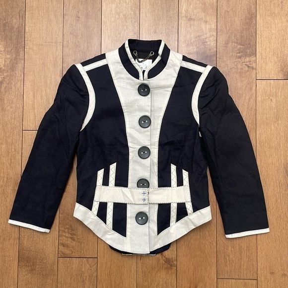 3.1 Phillip Lim Black and White Structured Blazer Jacket Size 2 buttons fitted - Picture 7 of 16